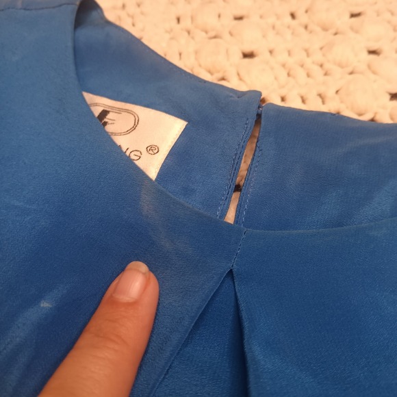 Vtg 90s 6 Flora Kung Colorful Pop Art 100% Silk Floral Skirt Shirt Luxury Office - Picture 9 of 15